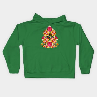 Colorful Christmas tree patterns. Kids Hoodie